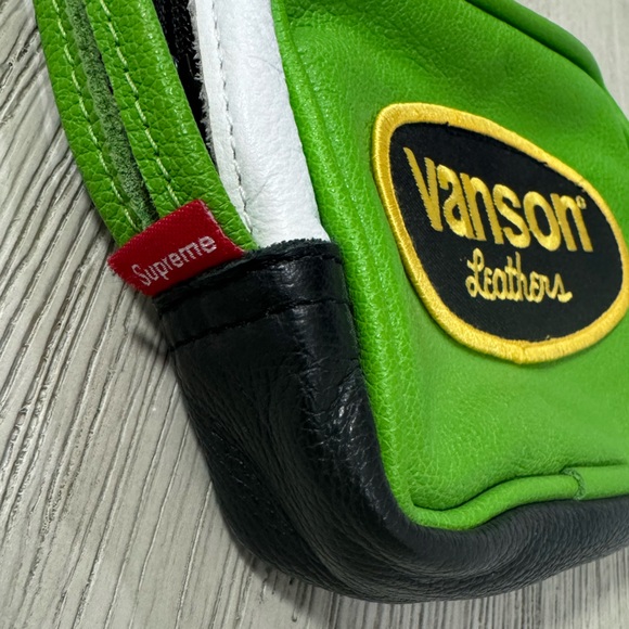 SUPREME NY Vanson Leathers Green Logo Patch Wrist/Waist Bag SS17 - Picture 4 of 5